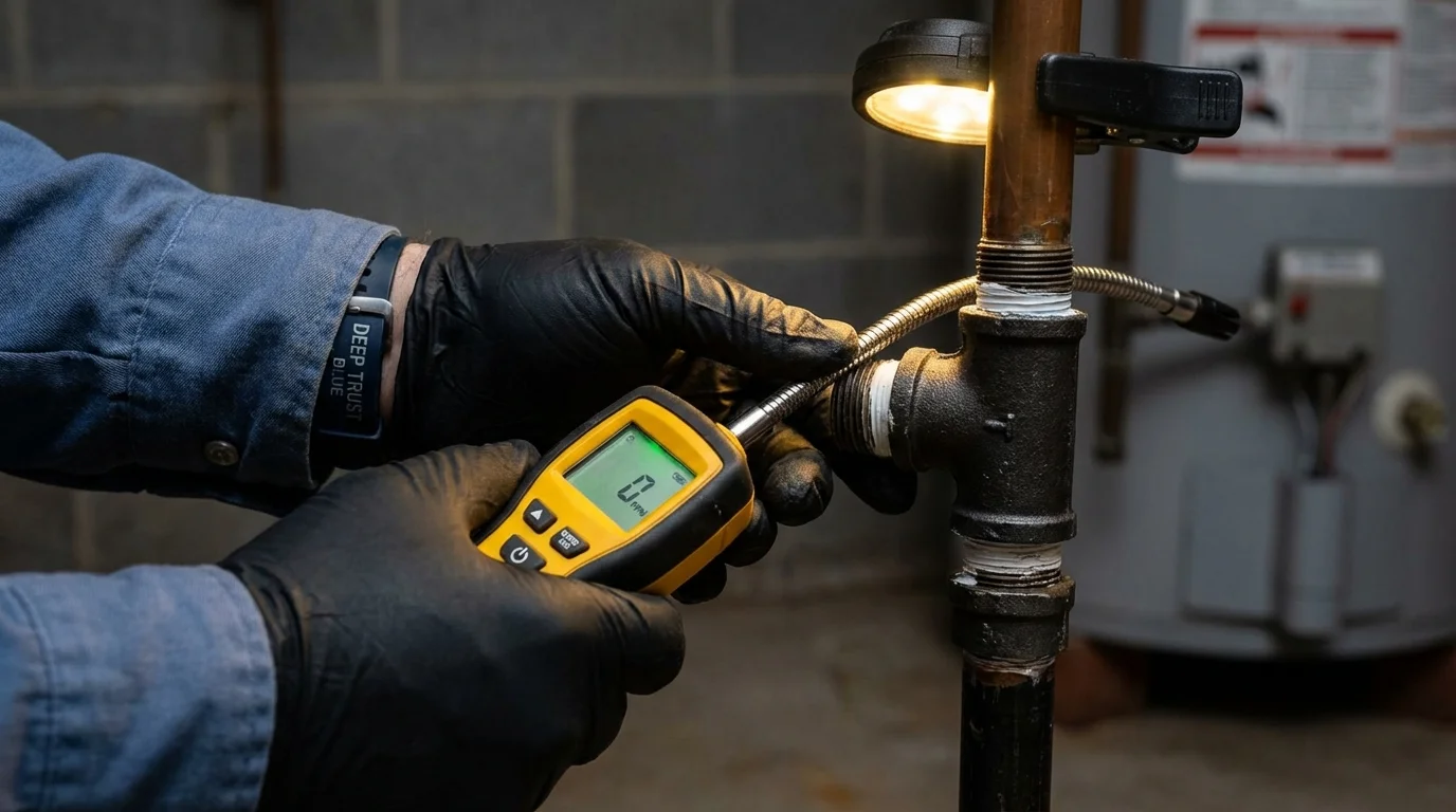 Gas leak detection with electronic sniffer by Johns Plumbing LLC in Rio Verde